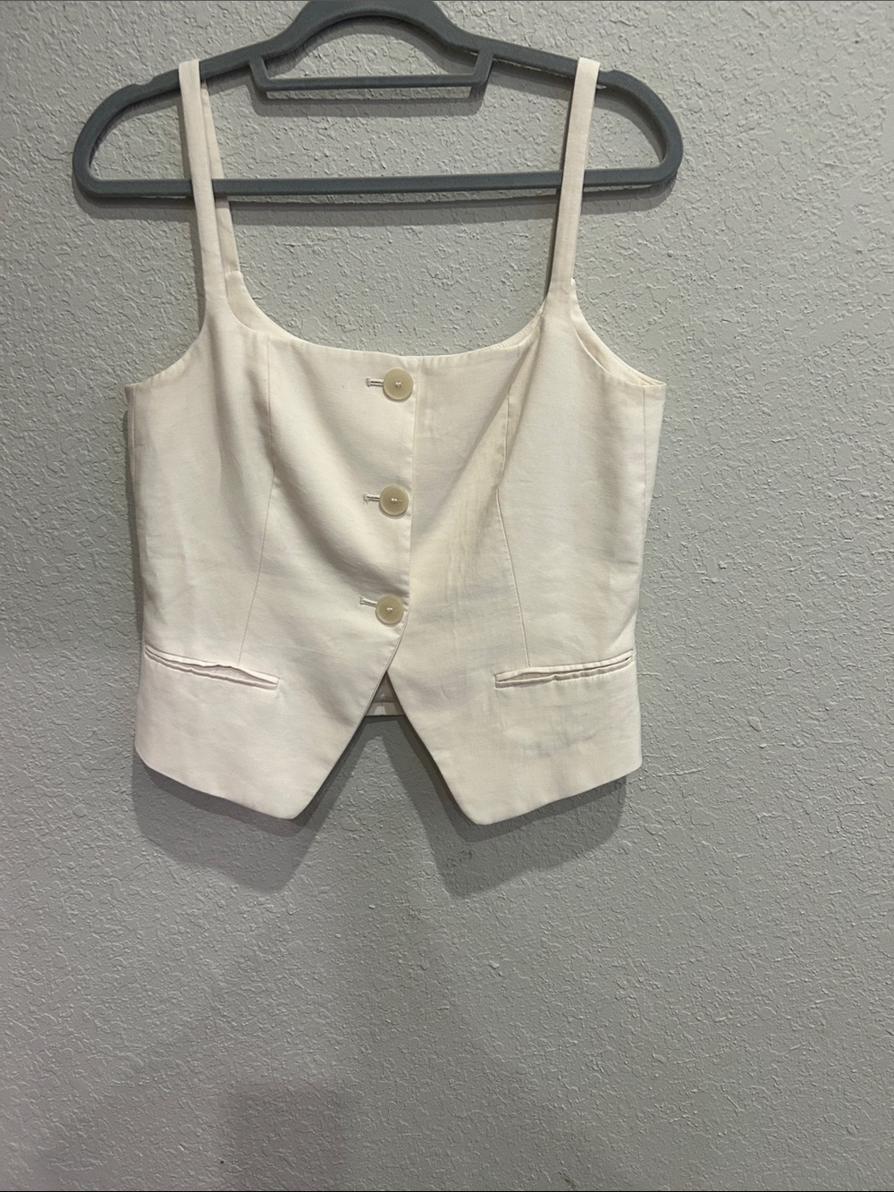 Mango Cream Button-Front Cami